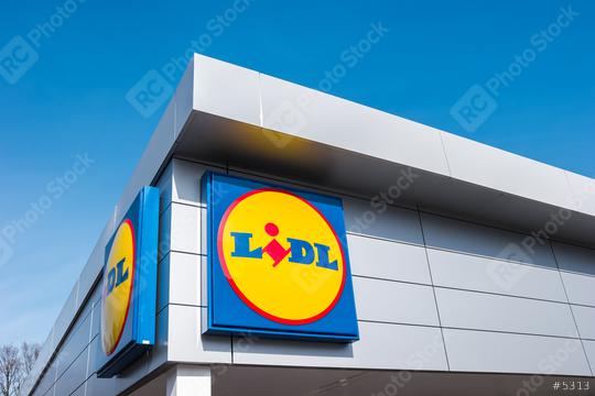 AACHEN, GERMANY MARCH, 2017: LIDL supermarket chain sign. LIDL is a German global discount supermarket chain, based in Neckarsulm, Baden-Wuerttemberg, Germany.  : Stock Photo or Stock Video Download rcfotostock photos, images and assets rcfotostock | RC Photo Stock.: