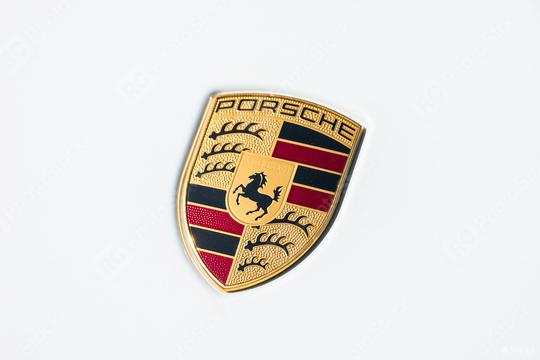 AACHEN, GERMANY MARCH, 2017: Porsche Sign Close Up on a white car. Ferdinand Porsche founded the company in 1931 with main offices in the centre of Stuttgart.  : Stock Photo or Stock Video Download rcfotostock photos, images and assets rcfotostock | RC Photo Stock.:
