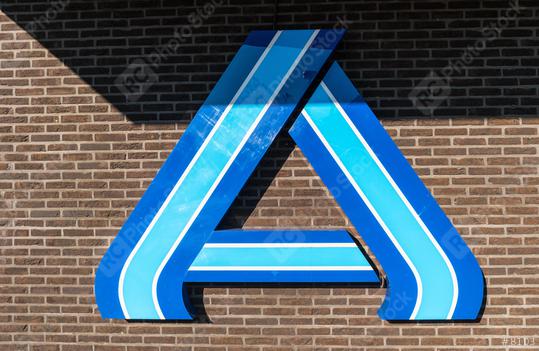 AACHEN, GERMANY OCTOBER, 2017: Aldi sign (north division) on a brick wall. Aldi is a leading global discount supermarket chain with almost 10,000 stores in 18 countries.  : Stock Photo or Stock Video Download rcfotostock photos, images and assets rcfotostock | RC Photo Stock.: