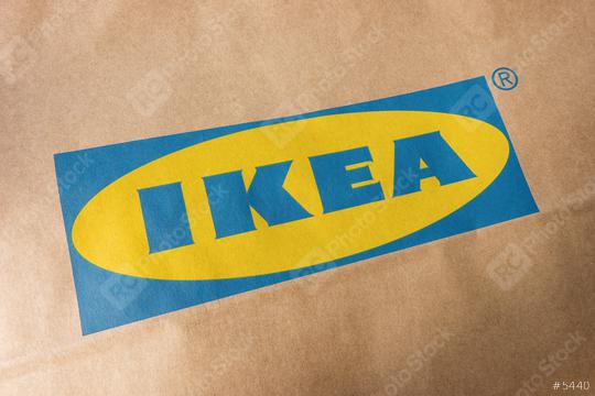 AACHEN, GERMANY OCTOBER, 2017: IKEA Logo on a paper bag. IKEA is the world