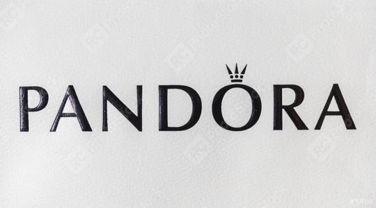 AACHEN, GERMANY OCTOBER, 2017: Logo of a Pandora on a bag. Pandora is a company founded at 1982 that designs manufactures and markets jewelry.  : Stock Photo or Stock Video Download rcfotostock photos, images and assets rcfotostock | RC Photo Stock.: