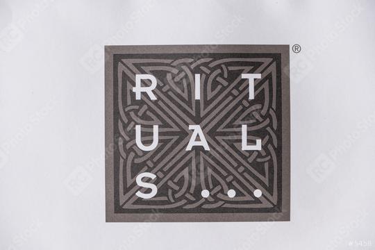 AACHEN, GERMANY OCTOBER, 2017: Rituals logo on a paper bag. Rituals is a company for Cosmetics.  : Stock Photo or Stock Video Download rcfotostock photos, images and assets rcfotostock | RC Photo Stock.:
