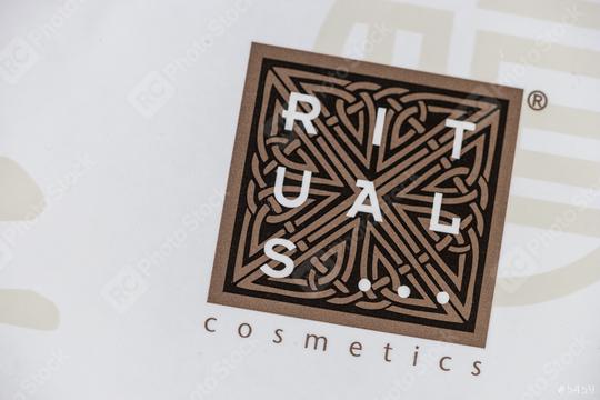 AACHEN, GERMANY OCTOBER, 2017: Rituals logo on a paper bag. Rituals is a company for Cosmetics.  : Stock Photo or Stock Video Download rcfotostock photos, images and assets rcfotostock | RC Photo Stock.: