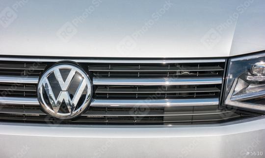 AACHEN, GERMANY OCTOBER, 2017: Volkswagen VW logo on a silver car. Volkswagen is a famous European car manufacturer company based on Germany.  : Stock Photo or Stock Video Download rcfotostock photos, images and assets rcfotostock | RC Photo Stock.: