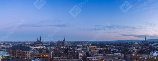 Aachen Panorama at blue hour sunset  : Stock Photo or Stock Video Download rcfotostock photos, images and assets rcfotostock | RC Photo Stock.: