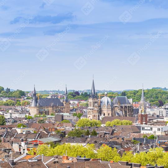 aachen skyline with town hall and cathedral  : Stock Photo or Stock Video Download rcfotostock photos, images and assets rcfotostock | RC Photo Stock.: