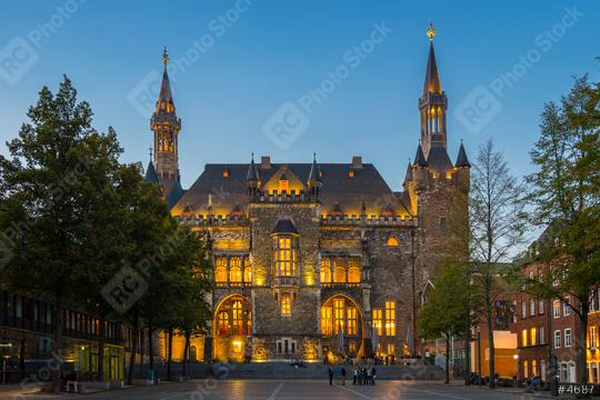 aachen town hall at night   : Stock Photo or Stock Video Download rcfotostock photos, images and assets rcfotostock | RC Photo Stock.: