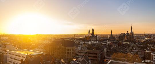 Aachener Dom - Aachen schöne Altstadt am Morgen Panorama  : Stock Photo or Stock Video Download rcfotostock photos, images and assets rcfotostock | RC Photo Stock.: