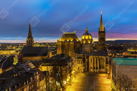 Aachener Dom in der Nacht  : Stock Photo or Stock Video Download rcfotostock photos, images and assets rcfotostock | RC Photo Stock.: