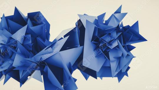 Abstract 3d rendering of chaotic Flying blue polygonal triangles, futuristic background poster design  : Stock Photo or Stock Video Download rcfotostock photos, images and assets rcfotostock | RC Photo Stock.: