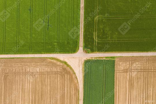 Abstract geometric shapes of agricultural parcels of different crops in yellow and green colors. Aerial view shoot from drone directly above field  : Stock Photo or Stock Video Download rcfotostock photos, images and assets rcfotostock | RC Photo Stock.: