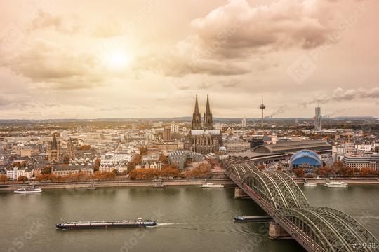 Aerial view of Cologne at autumn  : Stock Photo or Stock Video Download rcfotostock photos, images and assets rcfotostock | RC Photo Stock.: