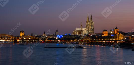 Aerial view of Cologne at night  : Stock Photo or Stock Video Download rcfotostock photos, images and assets rcfotostock | RC Photo Stock.: