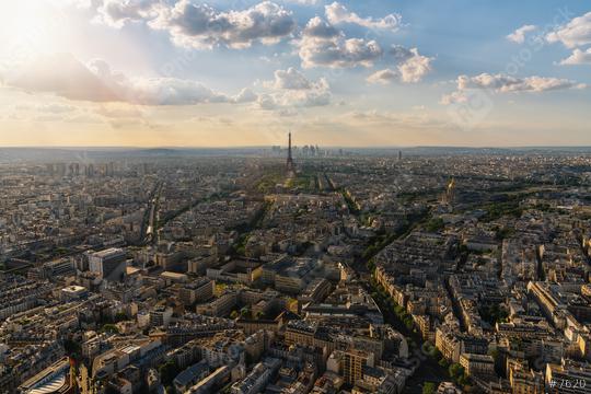 Aerial view of Paris at sunset  : Stock Photo or Stock Video Download rcfotostock photos, images and assets rcfotostock | RC Photo Stock.: