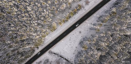 Aerial view of snowy forest with a road and car. Captured from above with a drone   : Stock Photo or Stock Video Download rcfotostock photos, images and assets rcfotostock | RC Photo Stock.:
