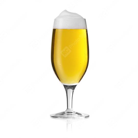 Altbier Pilsner beer glass with foam crown with golden drops of dew condensation drops fresh alcohol on a white background  : Stock Photo or Stock Video Download rcfotostock photos, images and assets rcfotostock | RC Photo Stock.: