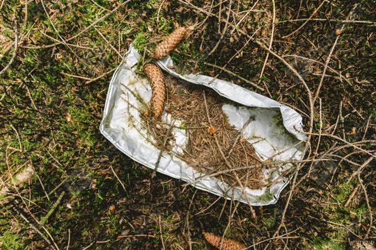 aluminum Bowl rotted in the forest, pollution and Environment concept  : Stock Photo or Stock Video Download rcfotostock photos, images and assets rcfotostock | RC-Photo-Stock.: