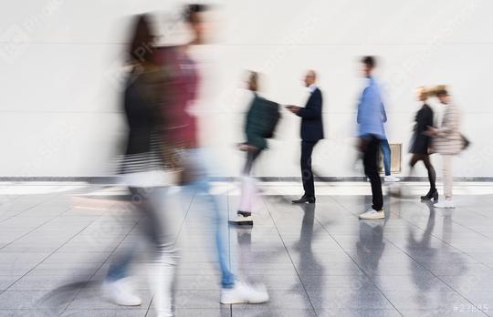 Anonymous blurred group of people goes to trade fair or congress  : Stock Photo or Stock Video Download rcfotostock photos, images and assets rcfotostock | RC Photo Stock.: