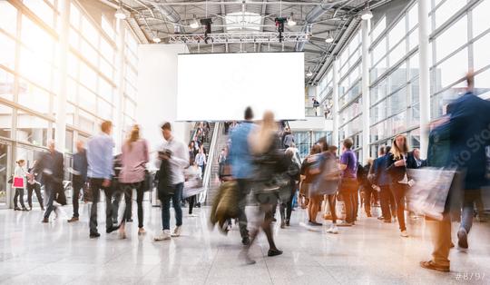 anonymous blurred people rushing at a trade fair   : Stock Photo or Stock Video Download rcfotostock photos, images and assets rcfotostock | RC Photo Stock.:
