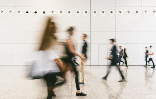 Anonymous crowd People is walking in trade fair or airport in one direction  : Stock Photo or Stock Video Download rcfotostock photos, images and assets rcfotostock | RC Photo Stock.: