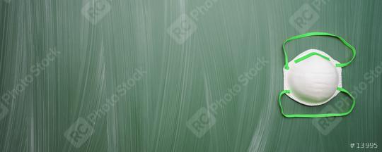 Anti virus protection mask ffp2 standart to prevent corona COVID-19 infection on a green chalkboard, with copyspace for your individual text.    : Stock Photo or Stock Video Download rcfotostock photos, images and assets rcfotostock | RC Photo Stock.: