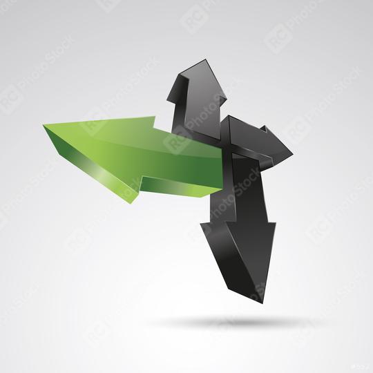 arrows 3d vector icon as logo formation in black and green glossy colors, Corporate design. Vector illustration. Eps 10 vector file.  : Stock Photo or Stock Video Download rcfotostock photos, images and assets rcfotostock | RC Photo Stock.: