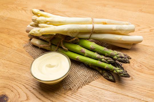 Asparagus spears varieties with sauce hollandaise   : Stock Photo or Stock Video Download rcfotostock photos, images and assets rcfotostock | RC Photo Stock.: