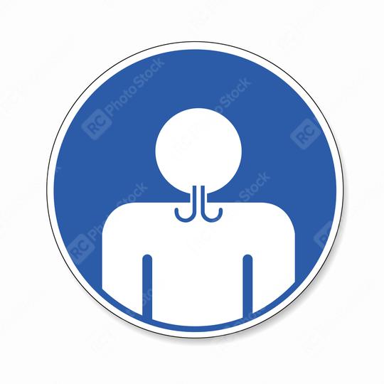Attention for people with breathing problems, mandatory sign or safety sign, on white background. Vector illustration. Eps 10 vector file.  : Stock Photo or Stock Video Download rcfotostock photos, images and assets rcfotostock | RC Photo Stock.: