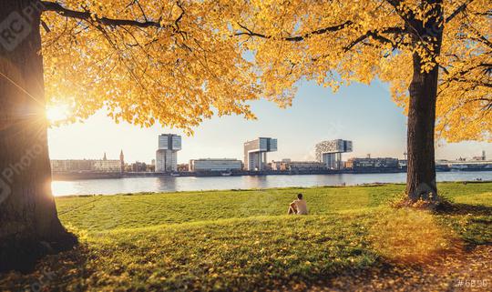 autumn the poller Meadow in cologne germany at the rhine shore  : Stock Photo or Stock Video Download rcfotostock photos, images and assets rcfotostock | RC Photo Stock.: