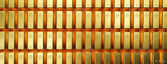 Banking and financial industry concept with gold bars in a row. banner size- Although the gold standard has passed, a declining US dollar means rising gold prices  : Stock Photo or Stock Video Download rcfotostock photos, images and assets rcfotostock | RC Photo Stock.:
