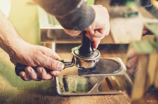 Barista prepares espresso in his coffeeshop  : Stock Photo or Stock Video Download rcfotostock photos, images and assets rcfotostock | RC Photo Stock.: