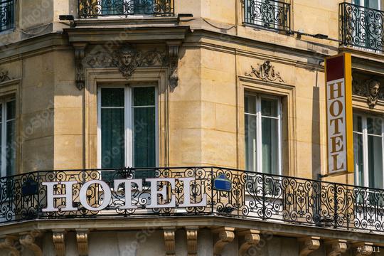 beautiful old hotel sign in paris  : Stock Photo or Stock Video Download rcfotostock photos, images and assets rcfotostock | RC Photo Stock.: