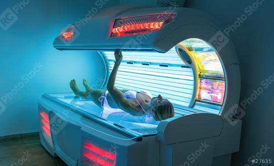 Beautiful sexy woman tanning in solarium  : Stock Photo or Stock Video Download rcfotostock photos, images and assets rcfotostock | RC Photo Stock.: