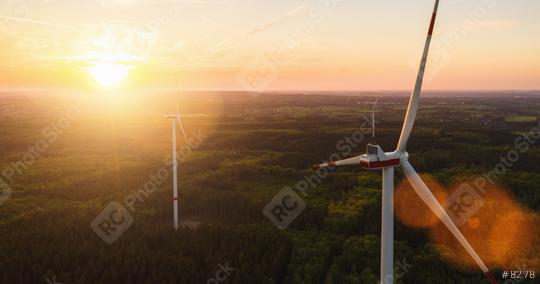 Beautiful sunset above the windmills on the forest  : Stock Photo or Stock Video Download rcfotostock photos, images and assets rcfotostock | RC Photo Stock.: