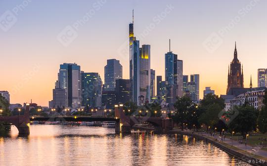 Beautiful view of the financial district at Frankfurt am Main at sunset, Germany   : Stock Photo or Stock Video Download rcfotostock photos, images and assets rcfotostock | RC Photo Stock.:
