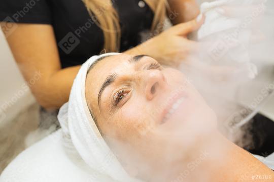 Beauty treatment of face skin with ozone facial steamer in cosme  : Stock Photo or Stock Video Download rcfotostock photos, images and assets rcfotostock | RC Photo Stock.: