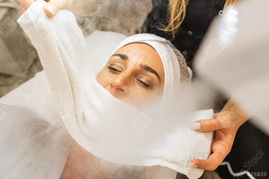 Beauty treatment of face skin with ozone facial steamer in spa c  : Stock Photo or Stock Video Download rcfotostock photos, images and assets rcfotostock | RC Photo Stock.: