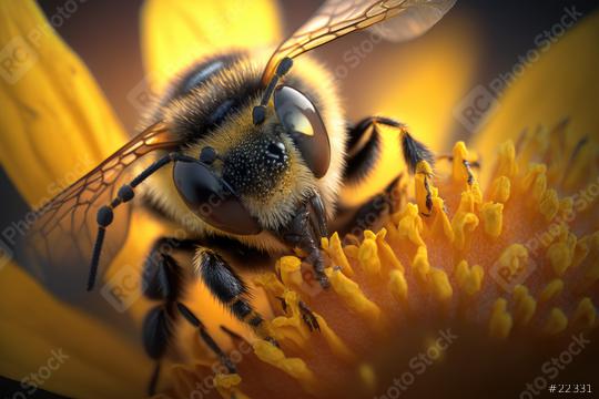 bee on a flower, honey (Generative AI)  : Stock Photo or Stock Video Download rcfotostock photos, images and assets rcfotostock | RC Photo Stock.: