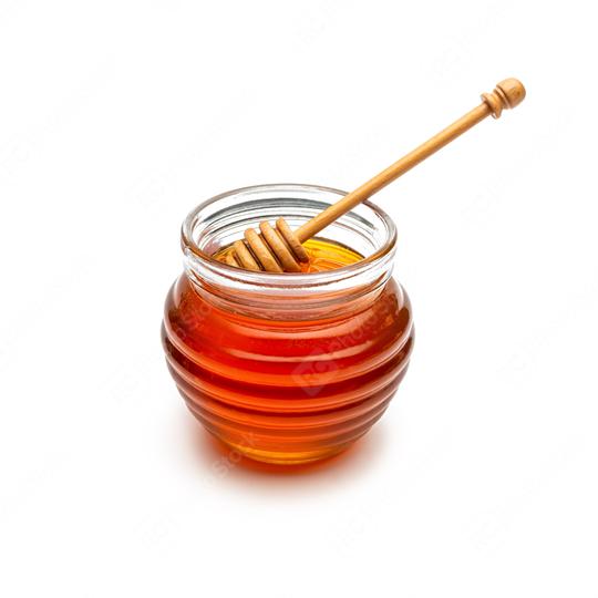 Bee products with honey in jar and wooden stick isolated on white background  : Stock Photo or Stock Video Download rcfotostock photos, images and assets rcfotostock | RC Photo Stock.: