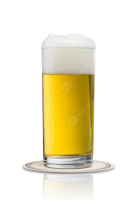 beer in a glass with beermat   : Stock Photo or Stock Video Download rcfotostock photos, images and assets rcfotostock | RC Photo Stock.: