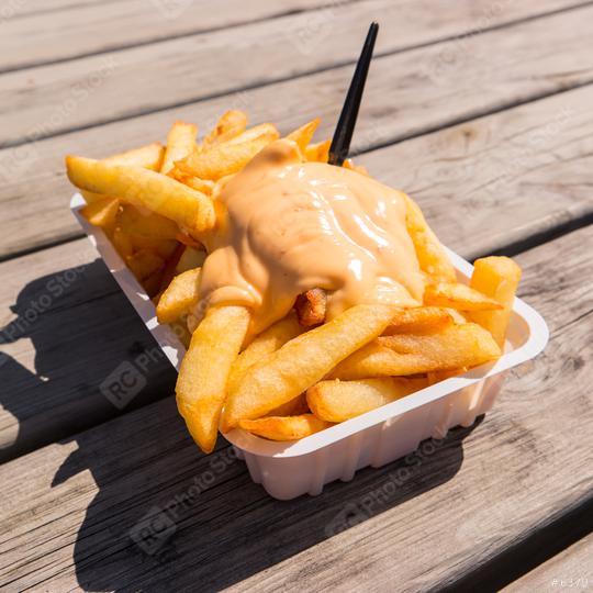 Belgian Fries with Sauce Andalouse  : Stock Photo or Stock Video Download rcfotostock photos, images and assets rcfotostock | RC Photo Stock.: