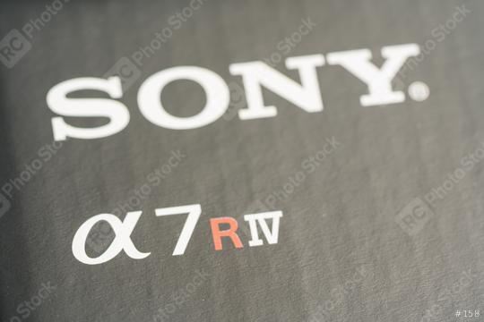 BERLIN, GERMANY DECEMBER 2019: Close-Up of the New Sony Alpha 7R IV and Sony logo on the packaging.  : Stock Photo or Stock Video Download rcfotostock photos, images and assets rcfotostock | RC Photo Stock.: