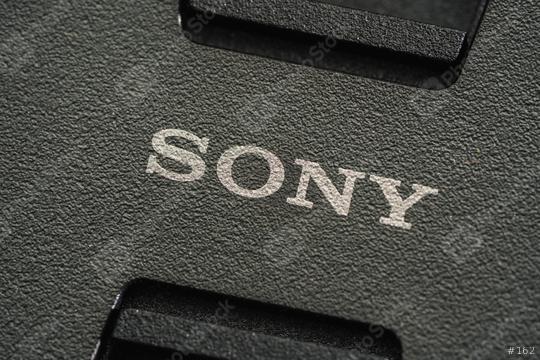 BERLIN, GERMANY DECEMBER 2019: Sony logo on a lens cap. Sony is a Japanese multinational company that manufactures electronic products. Its headquarters are in Tokyo, Japan.  : Stock Photo or Stock Video Download rcfotostock photos, images and assets rcfotostock | RC-Photo-Stock.: