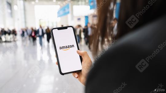 BERLIN, GERMANY JANUARY 2020:  iPhone Xs showing Amazon logo shopping online. Amazon.com, Inc. American international electronic commerce company.  : Stock Photo or Stock Video Download rcfotostock photos, images and assets rcfotostock | RC-Photo-Stock.: