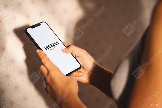 BERLIN, GERMANY JULY 2019:  iPhone Xs showing Amazon logo shopping online. Amazon.com, Inc. American international electronic commerce company.  : Stock Photo or Stock Video Download rcfotostock photos, images and assets rcfotostock | RC Photo Stock.: