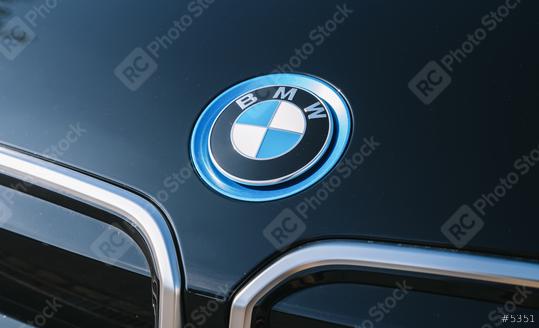 BERLIN, GERMANY JULY 2019: Detail of the vent of a BMW i3 logo on a car. BMW i3 is a five-door urban electric car developed by the German manufacturer BMW.  : Stock Photo or Stock Video Download rcfotostock photos, images and assets rcfotostock | RC Photo Stock.: