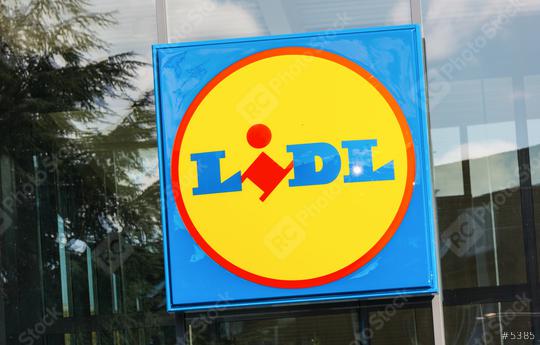 BERLIN, GERMANY JULY 2019: Lidl logo on Lidl supermarket. Lidl is a german supermarket chain  : Stock Photo or Stock Video Download rcfotostock photos, images and assets rcfotostock | RC-Photo-Stock.: