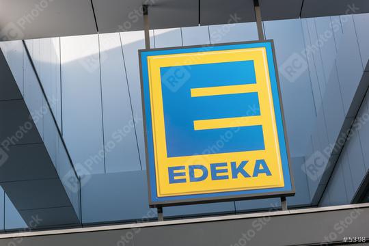 BERLIN, GERMANY JULY 2019: Sign at the entrance to an EDEKA store in Germany - The EDEKA Group is the largest German supermarket corporation  : Stock Photo or Stock Video Download rcfotostock photos, images and assets rcfotostock | RC Photo Stock.: