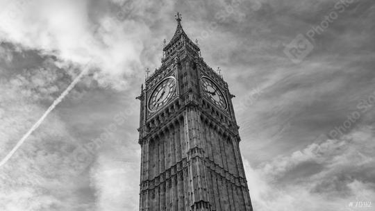Big Ben against cloudy sky in black and white colors, london, uk  : Stock Photo or Stock Video Download rcfotostock photos, images and assets rcfotostock | RC Photo Stock.: