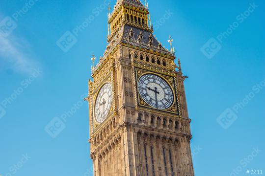 Big Ben closeup with blue sky, london, uk  : Stock Photo or Stock Video Download rcfotostock photos, images and assets rcfotostock | RC Photo Stock.: